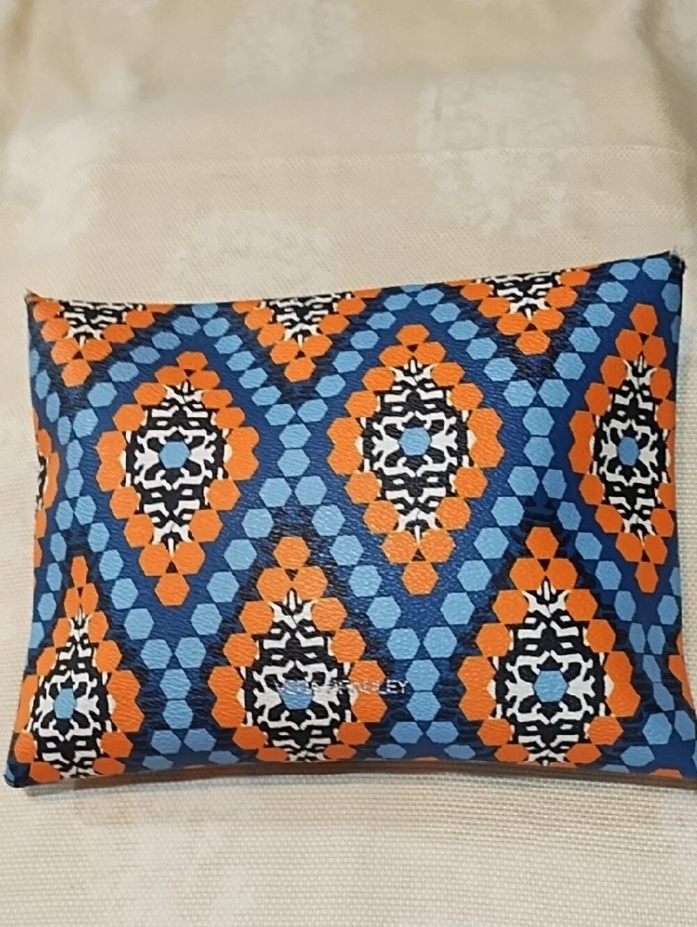 Vera Bradley Blue and Orange Geometric 3 Piece Wristlet Set VGC.